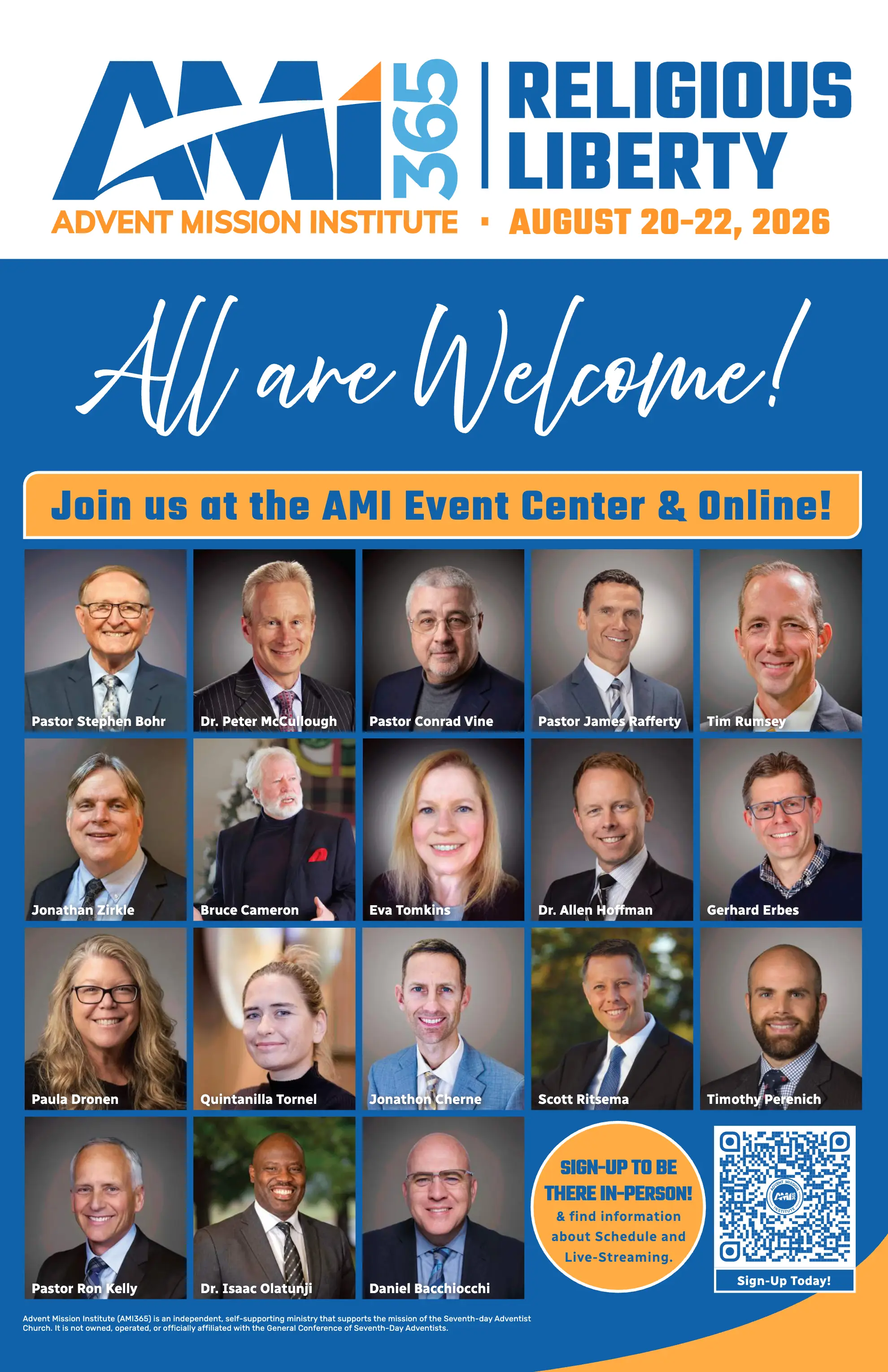 AMI365 Religious Liberty Event Speaker Poster